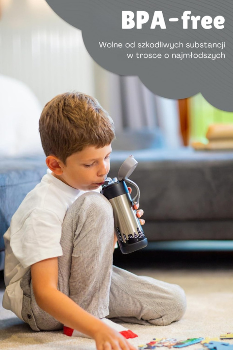 Bidon niebieski Charli BlueJarlson butelka termiczna 500ml ze słomką