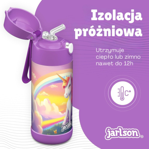 Bidon fioletowy Jednorożec JARLSON Unicorn CHARLI 350ml stal nierdzewna ustnik
