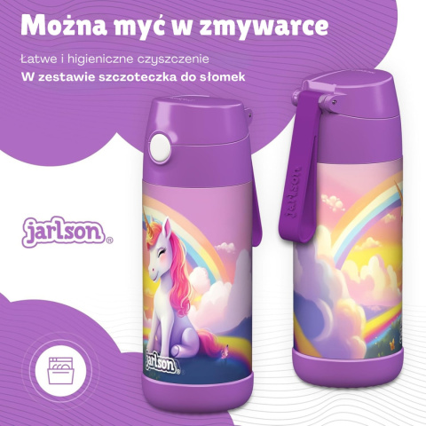 Bidon fioletowy Jednorożec JARLSON Unicorn CHARLI 350ml stal nierdzewna ustnik
