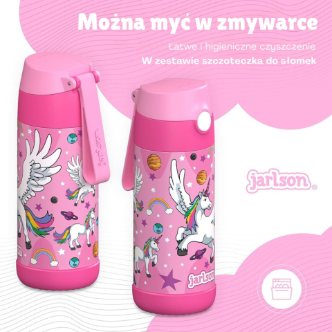 Bidon różowy Jednorożec II JARLSON butelka CHARLI 350ml stal nierdzewna