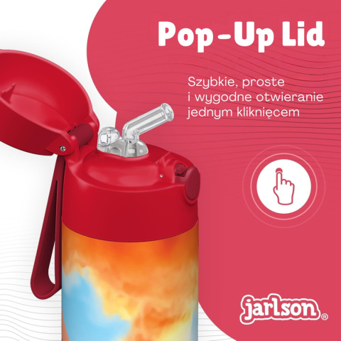 Bidon czerwony Strażak Fireman Jarlson Charli butelka termiczna 500ml ze słomką