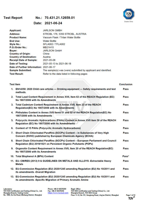 Bidon czerwony Red Jarlson Charli butelka termiczna 500ml ze słomką