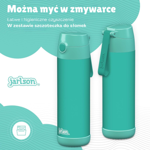 Bidon turkusowy TurkusJarlson Charli butelka termiczna 500ml ze słomką