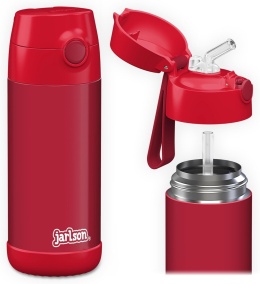 Bidon czerwony red JARLSON butelka CHARLI 350ml stal nierdzewna