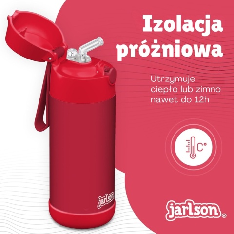 Bidon czerwony red JARLSON butelka CHARLI 350ml stal nierdzewna