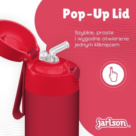 Bidon czerwony red JARLSON butelka CHARLI 350ml stal nierdzewna