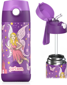 Bidon fioletowy Wróżka JARLSON butelka CHARLI 350ml stal nierdzewna