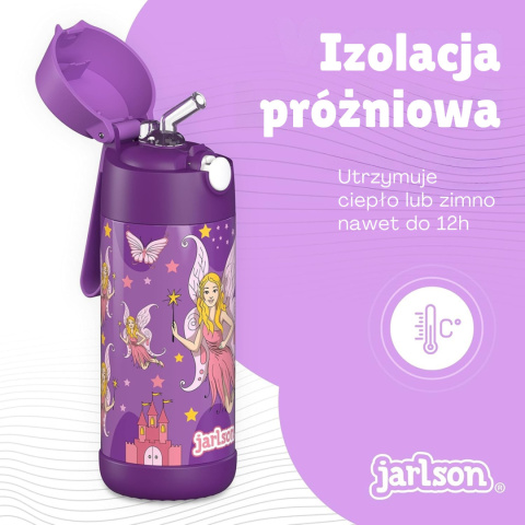 Bidon fioletowy Wróżka JARLSON butelka CHARLI 350ml stal nierdzewna