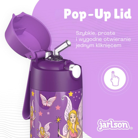 Bidon fioletowy Wróżka JARLSON butelka CHARLI 350ml stal nierdzewna