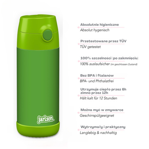 Bidon zielony Green JARLSON butelka CHARLI 350ml stal nierdzewna
