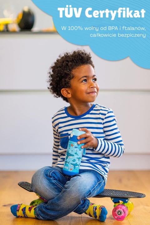 Bidon turkusowy JARLSON butelka CHARLI 350ml stal nierdzewna