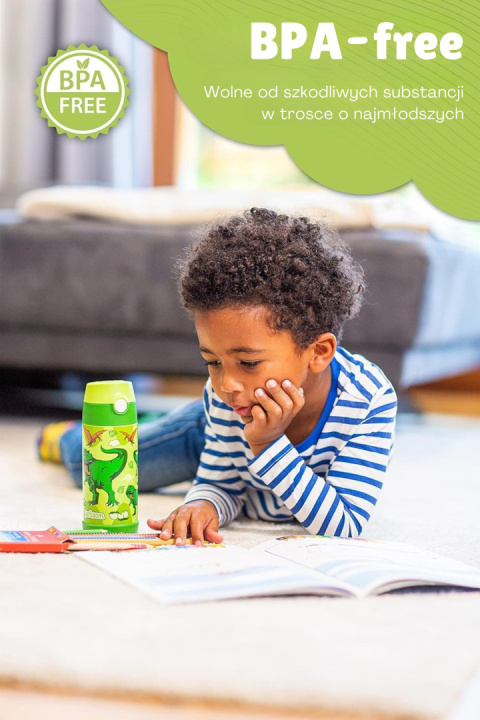 Bidon niebieski MALI Jarlson butelka termiczna 500ml ze stali nierdzewnej