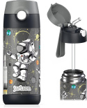Bidon czarny Kosmos JARLSON butelka CHARLI 350ml stal nierdzewna