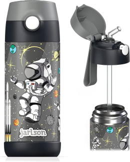Bidon czarny Kosmos JARLSON butelka CHARLI 350ml stal nierdzewna