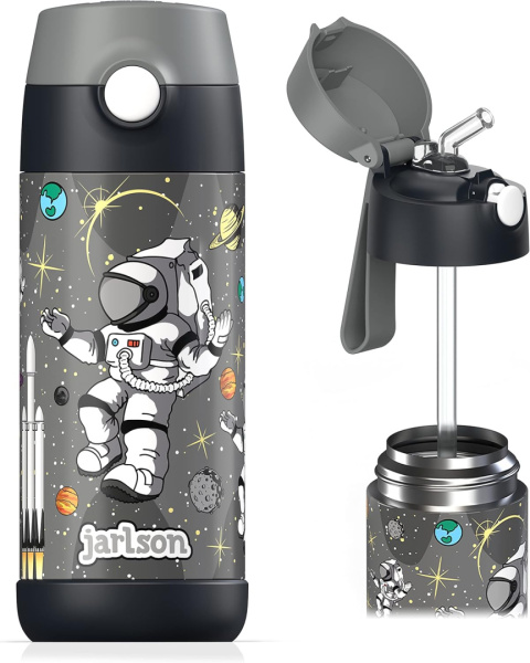 Bidon czarny Kosmos JARLSON butelka CHARLI 350ml stal nierdzewna