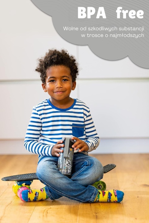 Bidon czarny Kosmos JARLSON butelka CHARLI 350ml stal nierdzewna