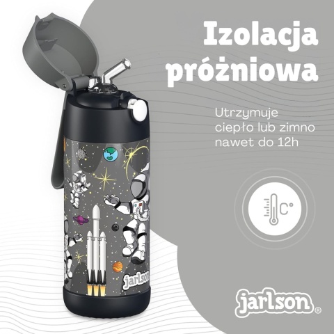 Bidon czarny Kosmos JARLSON butelka CHARLI 350ml stal nierdzewna