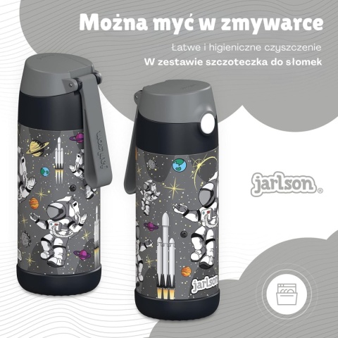 Bidon czarny Kosmos JARLSON butelka CHARLI 350ml stal nierdzewna