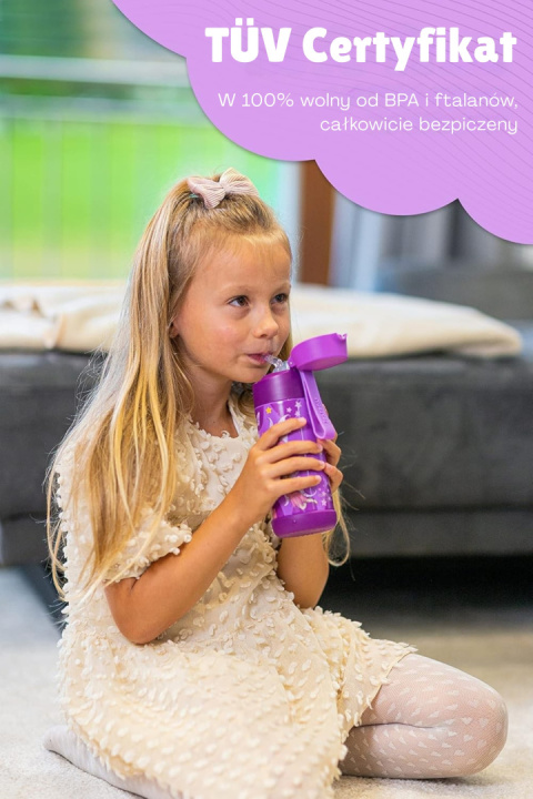 Bidon róźowy Magenta JARLSON butelka CHARLI 350ml stal nierdzewna