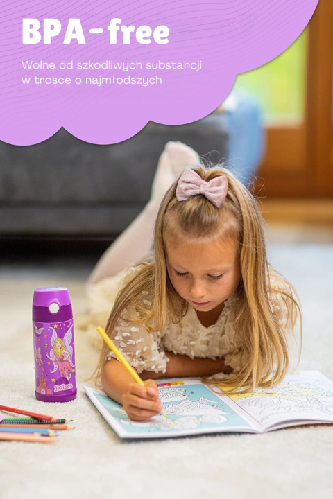 Bidon róźowy Magenta JARLSON butelka CHARLI 350ml stal nierdzewna