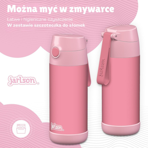 Bidon różowy Pink pudrowy róż JARLSON butelka CHARLI 350ml stal nierdzewna