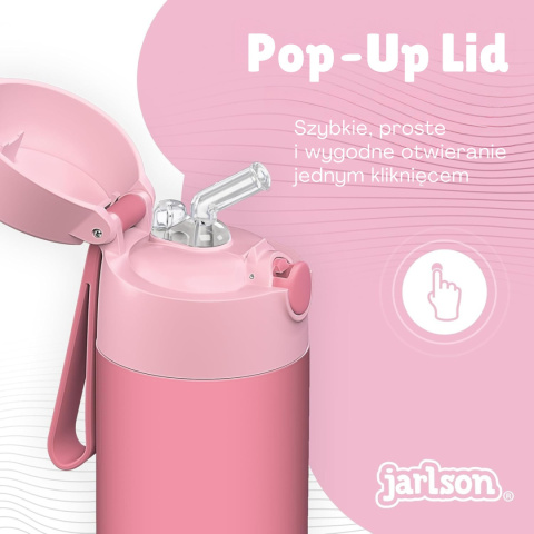 Bidon różowy Pink pudrowy róż JARLSON butelka CHARLI 350ml stal nierdzewna