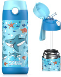 Bidon niebieski rekin Shark JARLSON butelka CHARLI 350ml stal nierdzewna