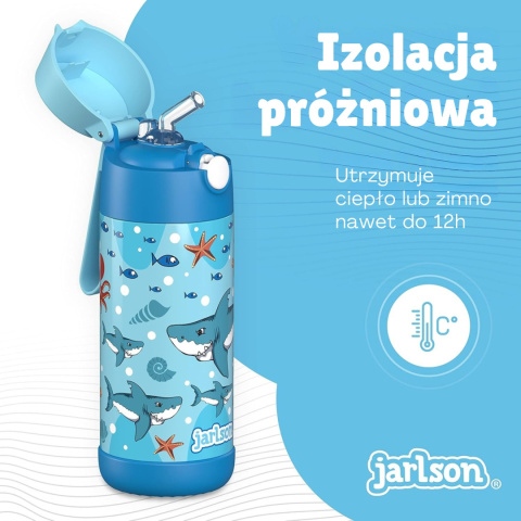 Bidon niebieski rekin Shark JARLSON butelka CHARLI 350ml stal nierdzewna