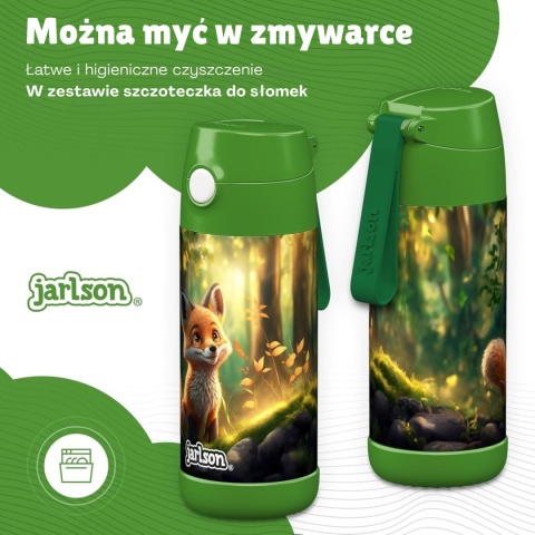 Bidon zielony Lis JARLSON butelka CHARLI 350ml stal nierdzewna ustnik