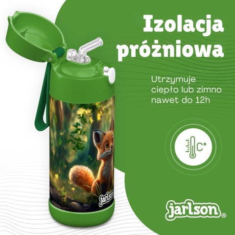 Bidon zielony Lis JARLSON butelka CHARLI 350ml stal nierdzewna ustnik