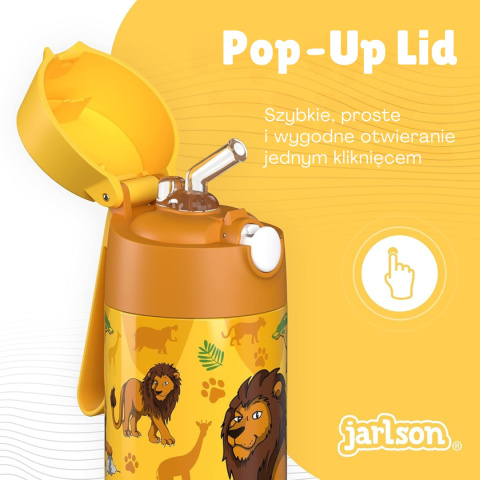 Bidon żółty Lew Lion JARLSON butelka CHARLI 350ml stal nierdzewna