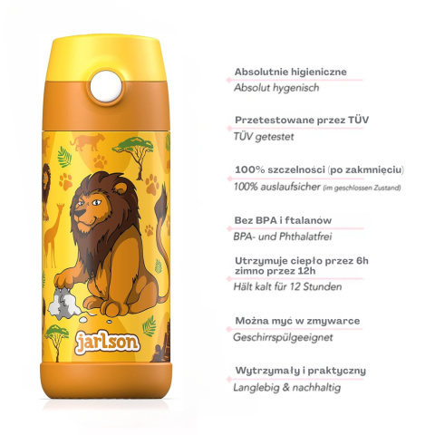 Bidon żółty Lew Lion JARLSON butelka CHARLI 350ml stal nierdzewna