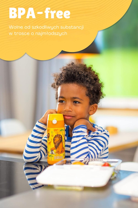 Bidon żółty Lew Lion JARLSON butelka CHARLI 350ml stal nierdzewna