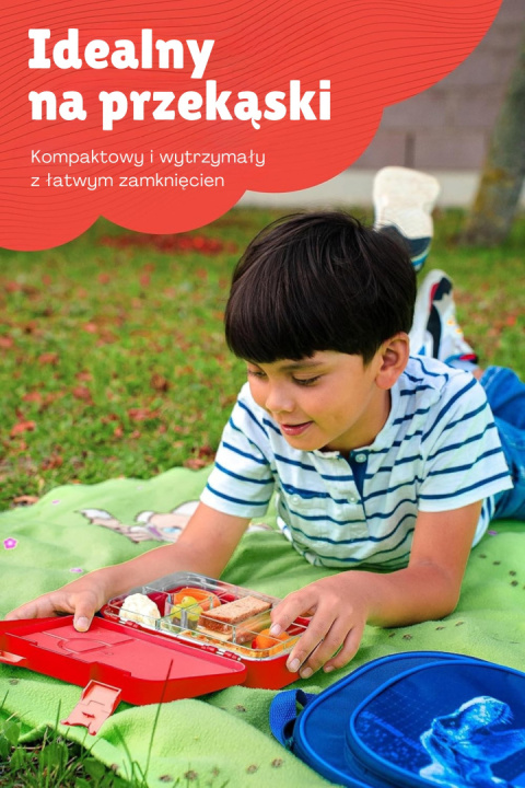Lunchbox Dinozaur Red Toni Jarlson śniadaniówka pudełko na drugie śniadanie