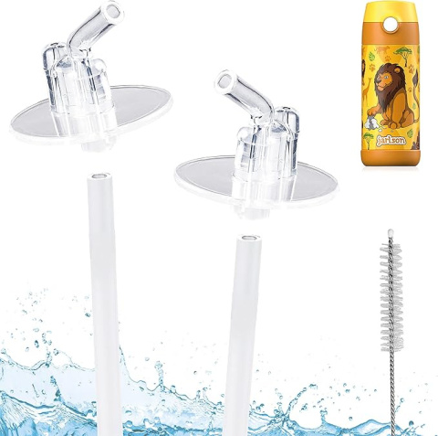 Ustnik JARLSON słomka 2szt CHARLI 350ml szczoteczka wymienny zestaw bidon